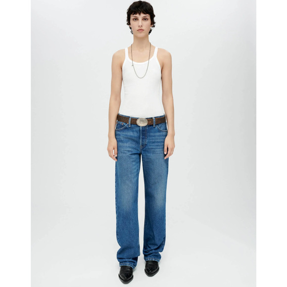 NEW! RE/Done Bay Fade Loose Long Denim $295 msrp Size 24 Jeans G22-5 - Picture 1 of 10